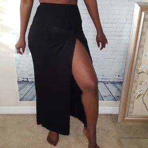 Black shirt with a split